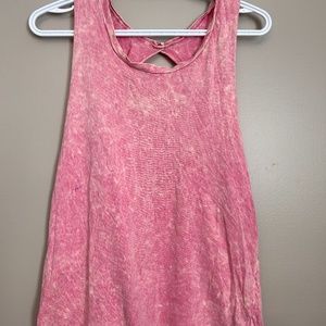 Pink Tie-Die Cutout Shirt